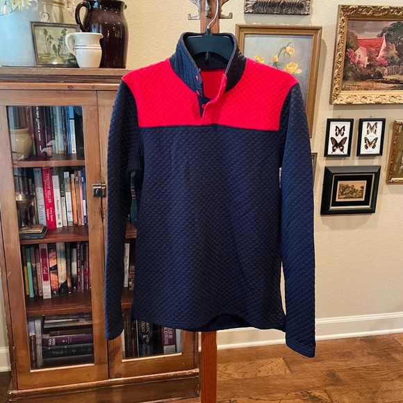 Zyia Active women’s quilted pullover sweatshirt oversized SZ S red black - Picture 2 of 8